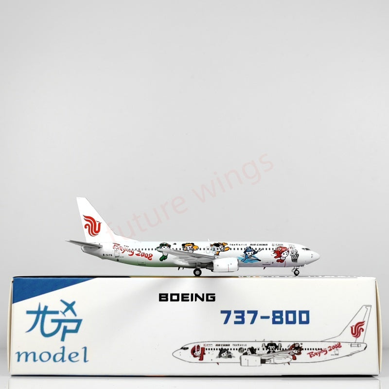 1:400 GP Models Air China 737-800 B-5176 B-5177 "FuWa 2008"Aircraft Model+Free Tractor