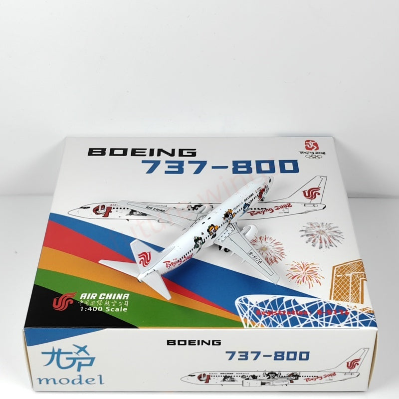 1:400 GP Models Air China 737-800 B-5176 B-5177 "FuWa 2008"Aircraft Model+Free Tractor