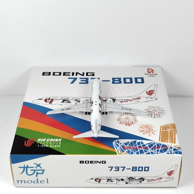 1:400 GP Models Air China 737-800 B-5176 B-5177 "FuWa 2008"Aircraft Model+Free Tractor
