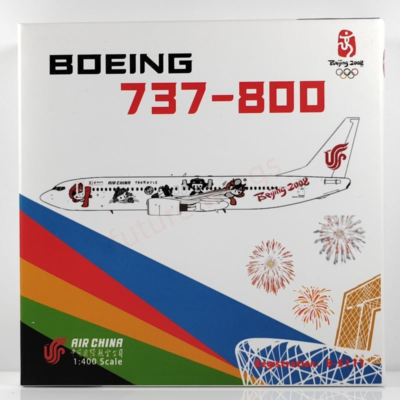 1:400 GP Models Air China 737-800 B-5176 B-5177 "FuWa 2008"Aircraft Model+Free Tractor