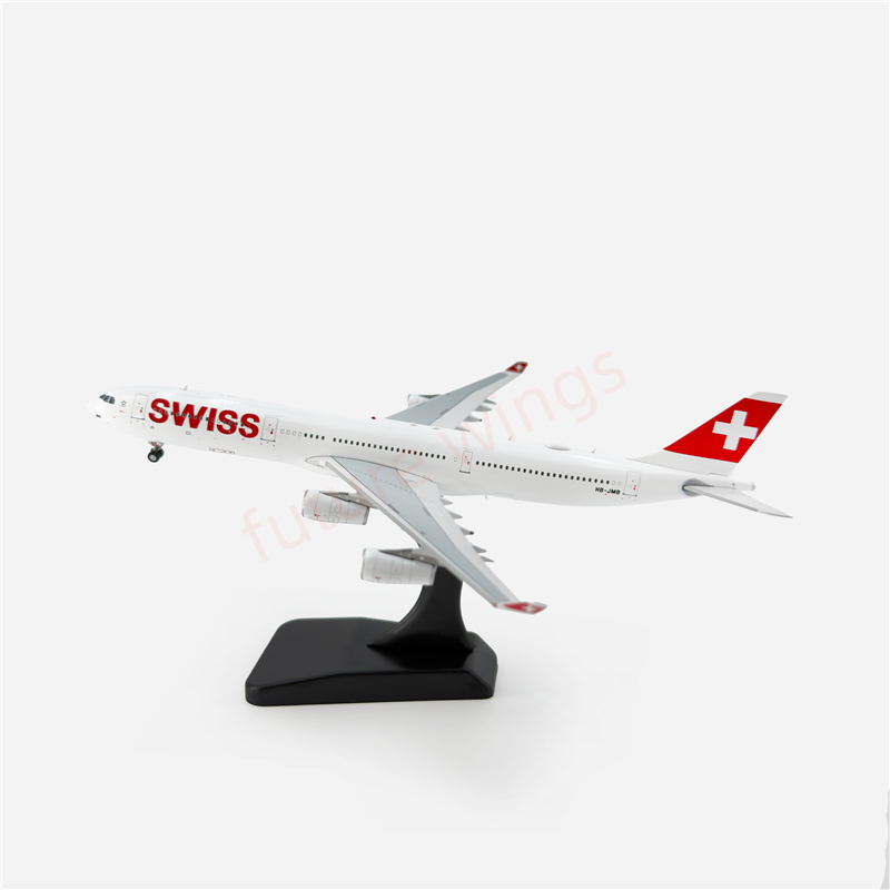 1:400 Aviation400 Swiss Air A340-300 HB-JMB Aircraft Model Free Tractor+Stand