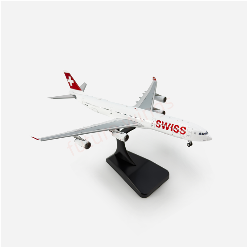 1:400 Aviation400 Swiss Air A340-300 HB-JMB Aircraft Model Free Tractor+Stand