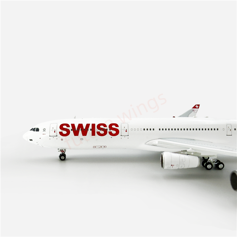 1:400 Aviation400 Swiss Air A340-300 HB-JMB Aircraft Model Free Tractor+Stand