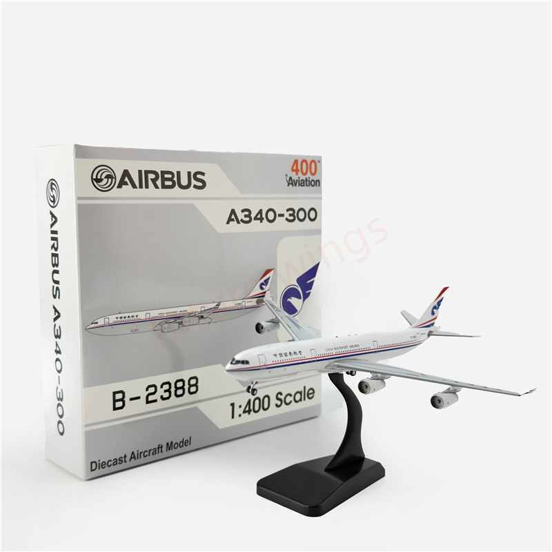 1:400 Aviation400 China Southwest Airlines A340-300 B-2388 Aircraft Model Free Tractor+Stand