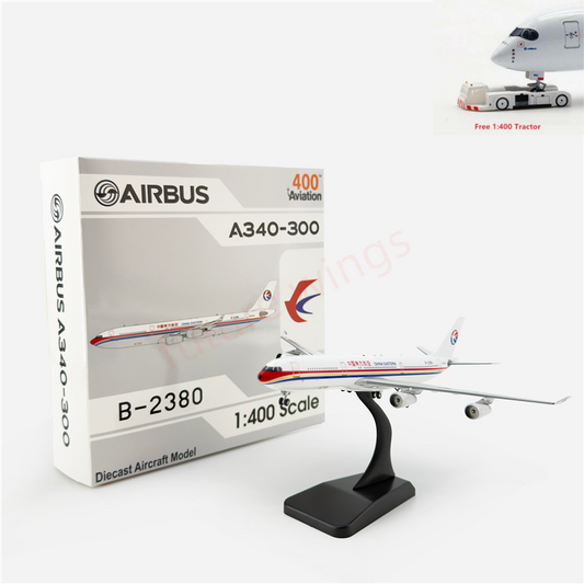 1:400 Aviation400 China Eastern Airlines A340-300 B-2380 B-2381 B-2382 B-2383 B-2384 Aircraft Model Free Tractor+Stand