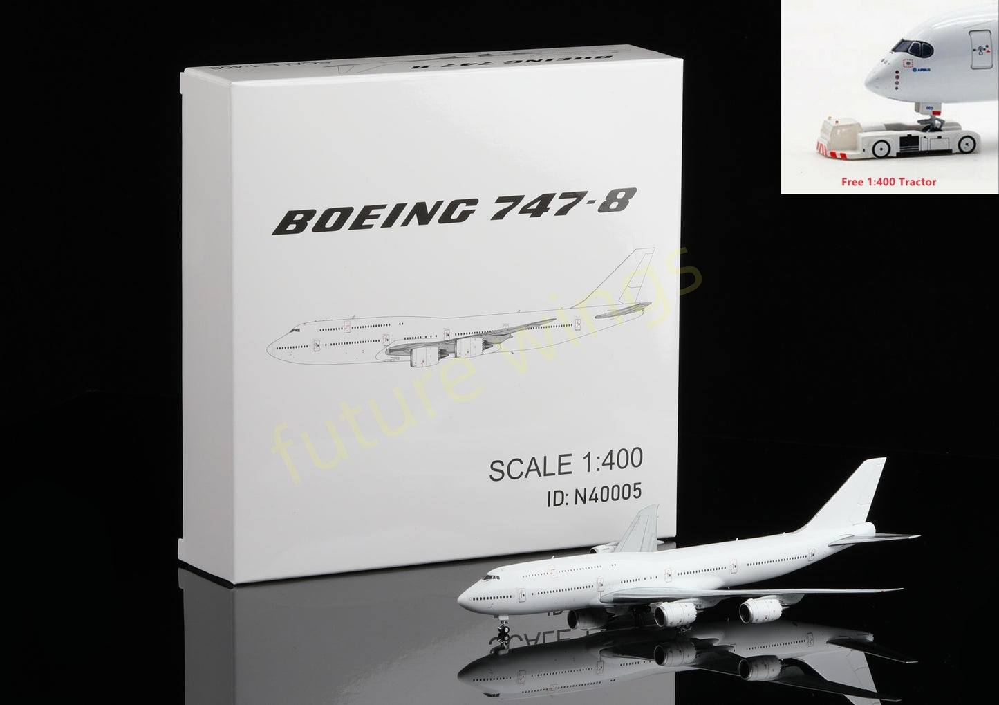 1:400 HX Models Boeing B747-8 Blank Aircraft Model+Free Tractor