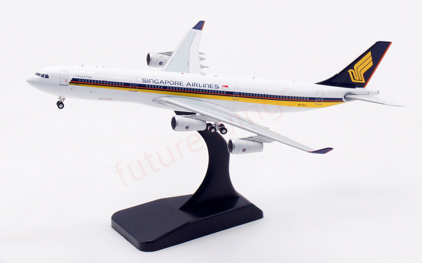 1:400 Aviation400 Singapore Airlines A340-300 9V-SJJ Aircraft Model Free Tractor+Stand