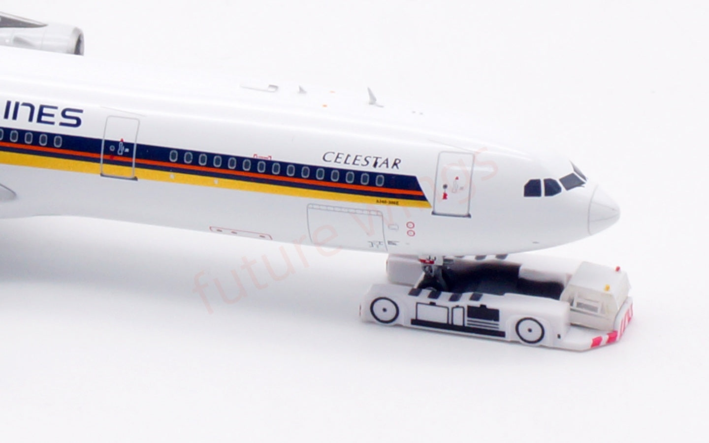 1:400 Aviation400 Singapore Airlines A340-300 9V-SJJ Aircraft Model Free Tractor+Stand
