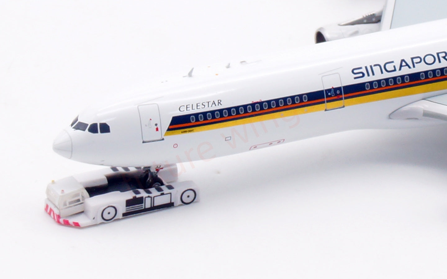 1:400 Aviation400 Singapore Airlines A340-300 9V-SJJ Aircraft Model Free Tractor+Stand