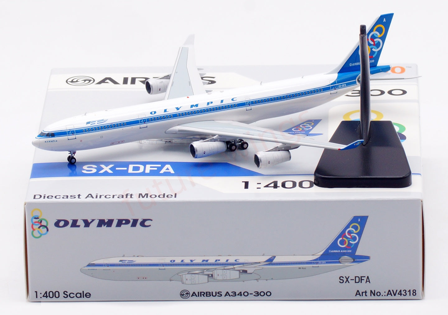 1:400 Aviation400 Olympic Airways A340-300 SX-DFA Aircraft Model