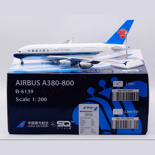 1:200 SQ Wings China Southern Airlines A380 B-6139 Diecast Aircraft Model