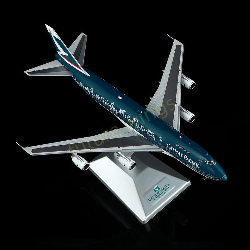 1:400 YY Wings Cathay Pacific B747-200 B-HIB Aircraft Model Free Tractor +Stand