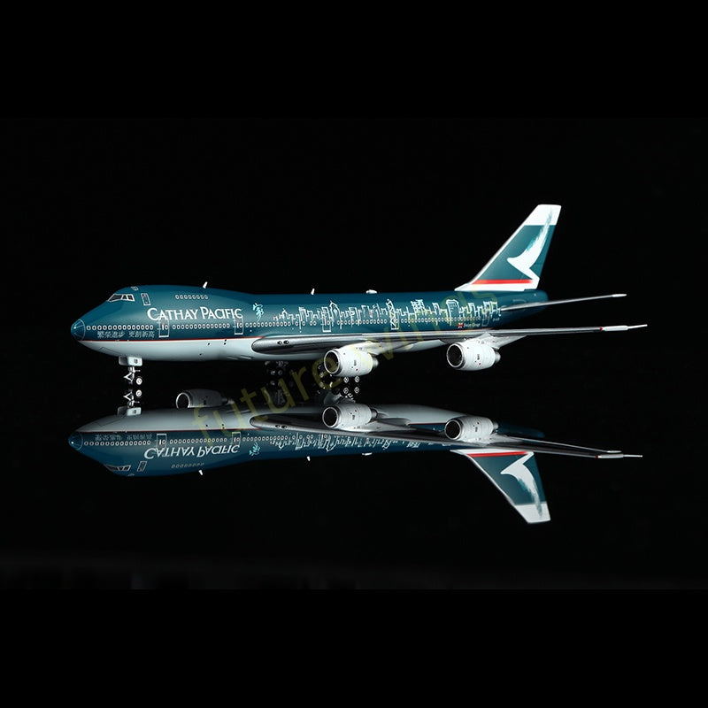 1:400 YY Wings Cathay Pacific B747-200 B-HIB Aircraft Model Free Tractor +Stand