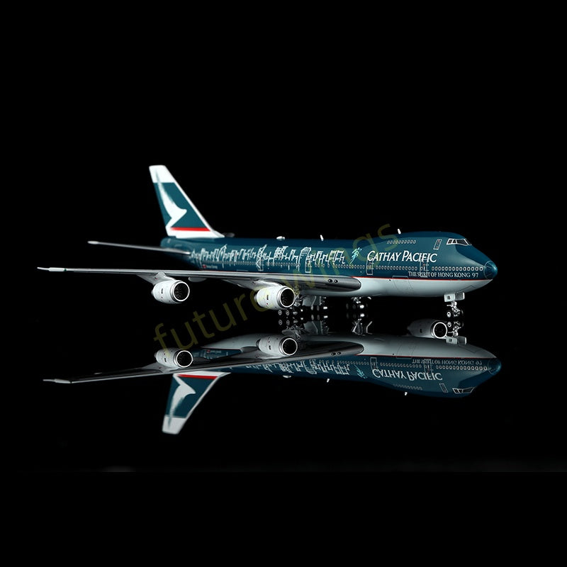 1:400 YY Wings Cathay Pacific B747-200 B-HIB Aircraft Model Free Tractor +Stand