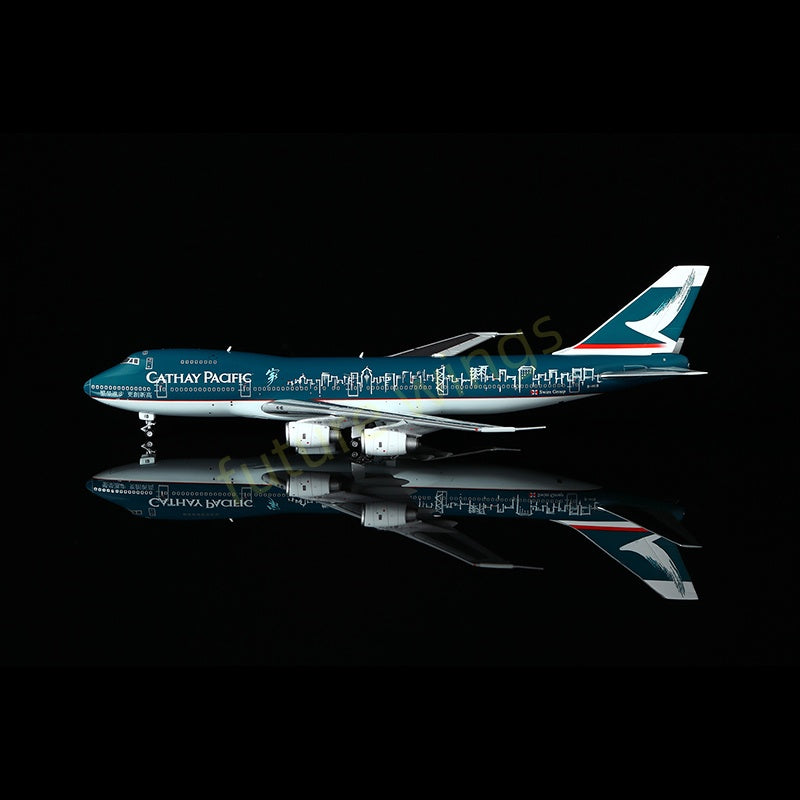 1:400 YY Wings Cathay Pacific B747-200 B-HIB Aircraft Model Free Tractor +Stand