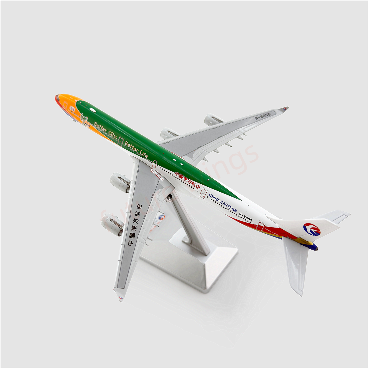 1:400 YY Wings China Eastern Airlines A340-600 B-6055 Aircraft Model+Free Tractor