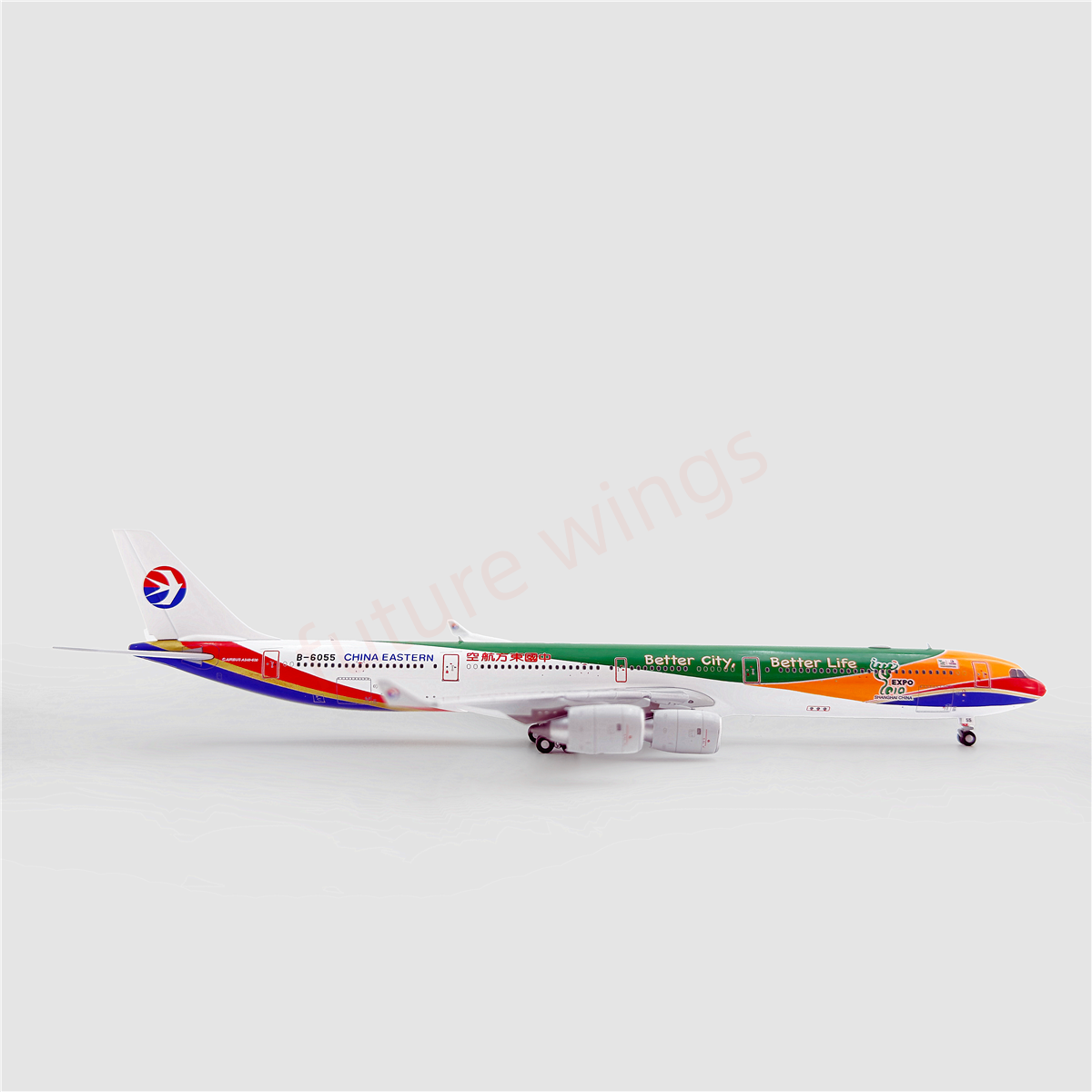 1:400 YY Wings China Eastern Airlines A340-600 B-6055 Aircraft Model+Free Tractor