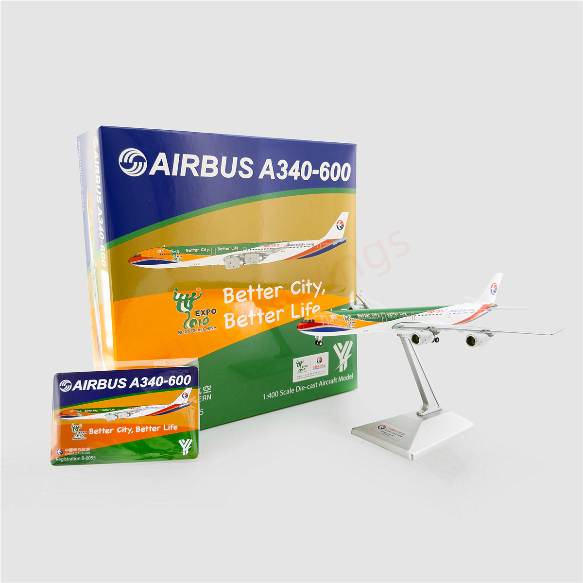 1:400 YY Wings China Eastern Airlines A340-600 B-6055 Aircraft Model+Free Tractor