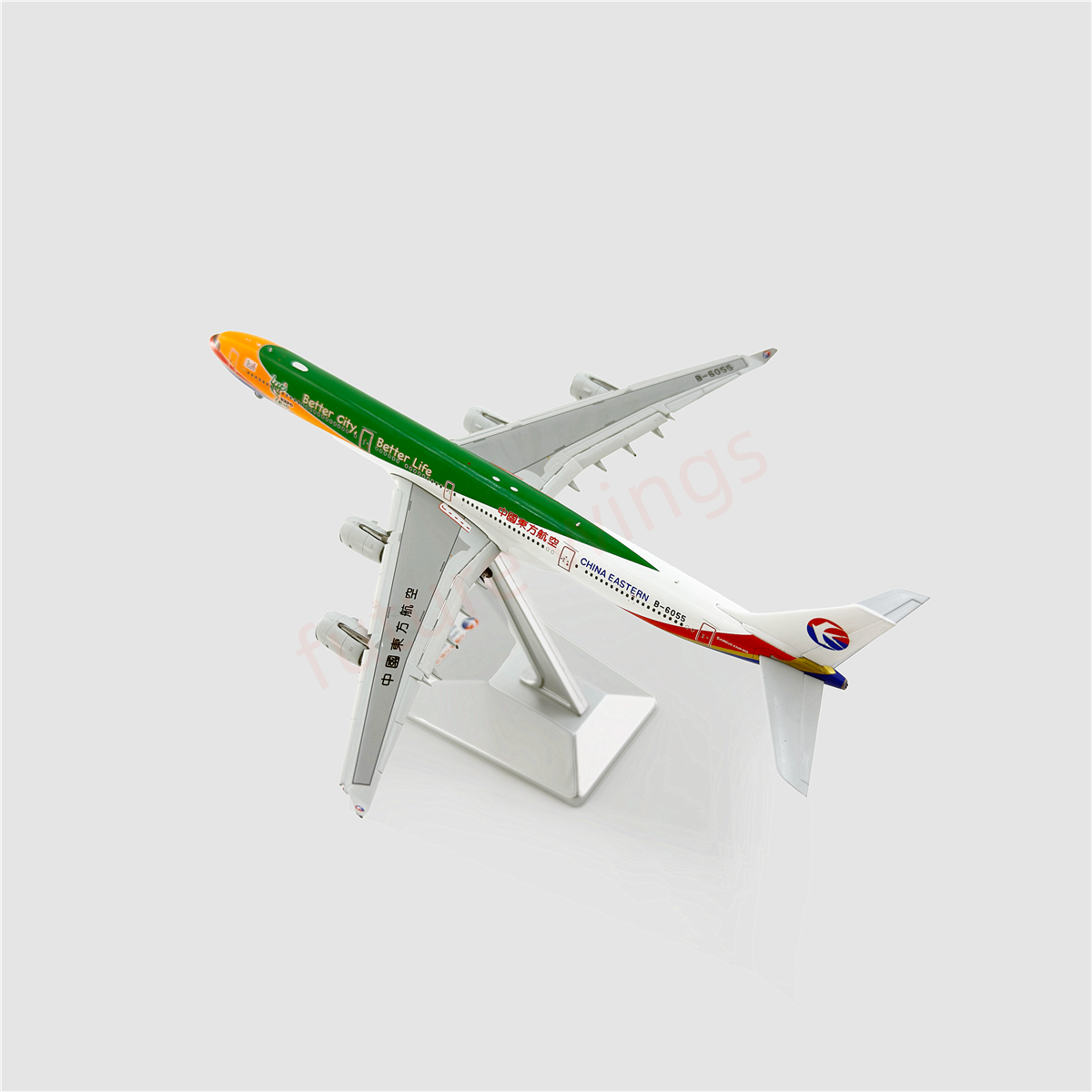 1:400 YY Wings China Eastern Airlines A340-600 B-6055 Aircraft Model+Free Tractor
