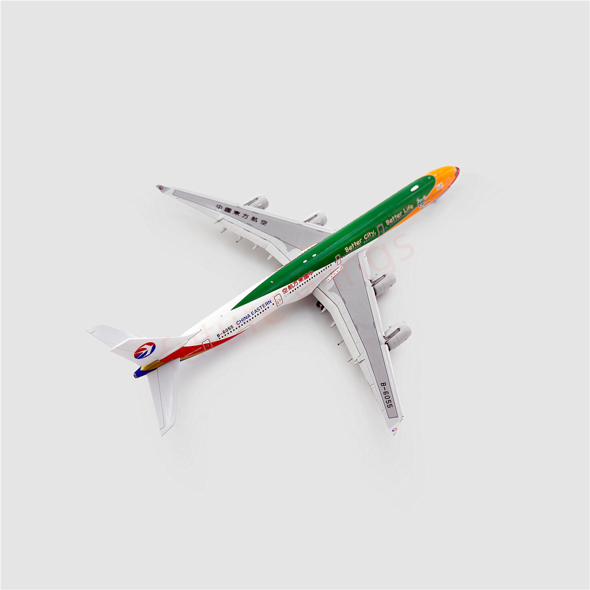 1:400 YY Wings China Eastern Airlines A340-600 B-6055 Aircraft Model+Free Tractor
