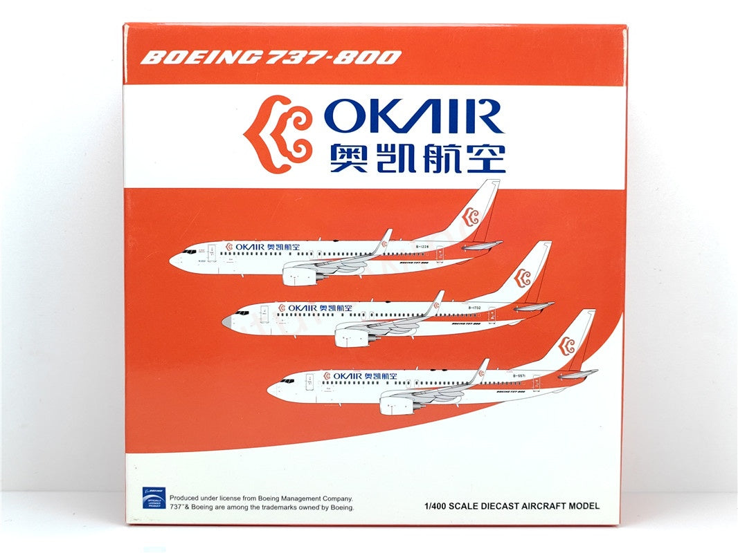 1:400 JC Wings XX4412 OK Air B737-800 B-5571 Aircraft Model+Free Tractor