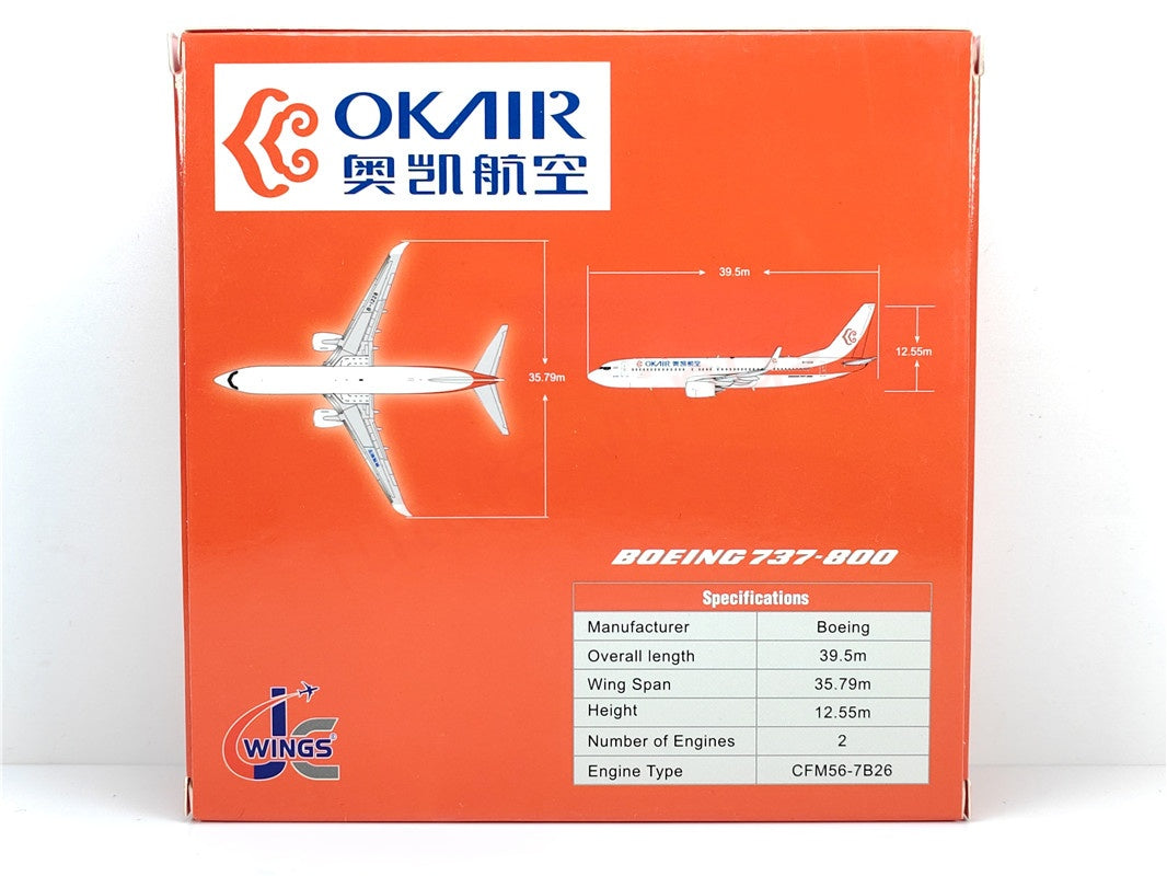 1:400 JC Wings XX4412 OK Air B737-800 B-5571 Aircraft Model+Free Tractor