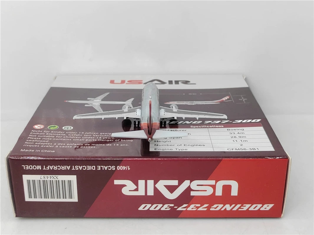 1:400 JC Wings XX4487 US Air Boeing House Color B737-300 N352AU Aircraft Model+Free Tractor