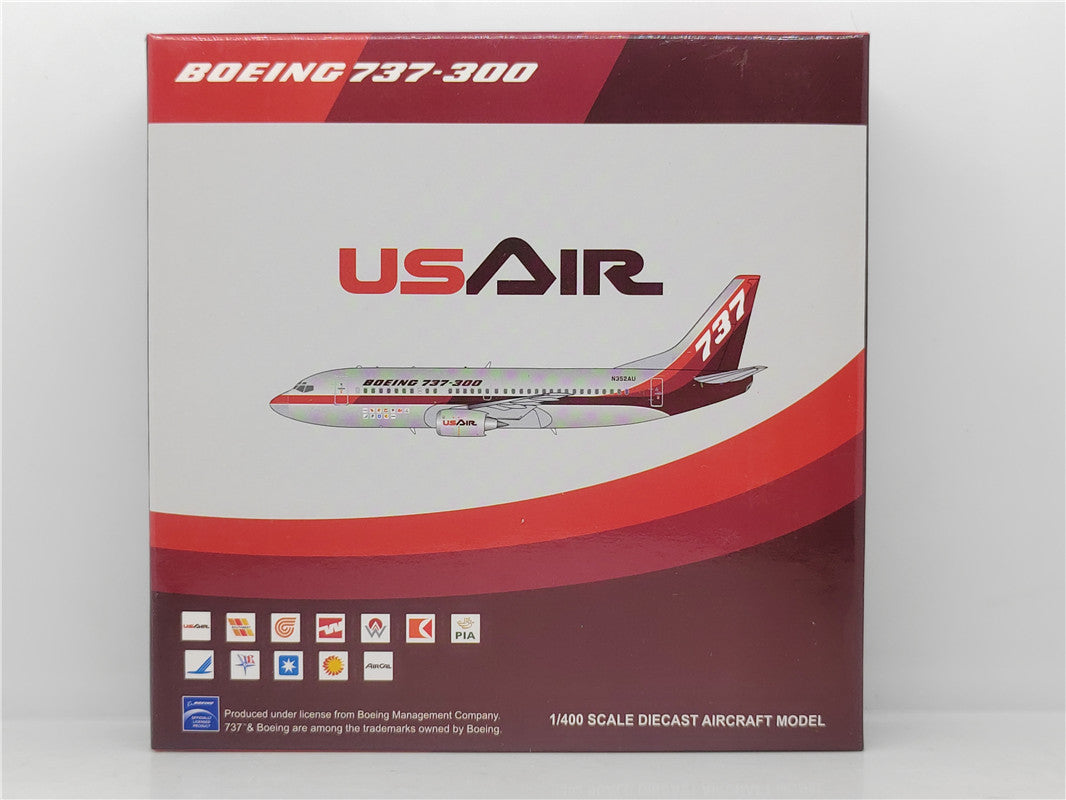 1:400 JC Wings XX4487 US Air Boeing House Color B737-300 N352AU Aircraft Model+Free Tractor