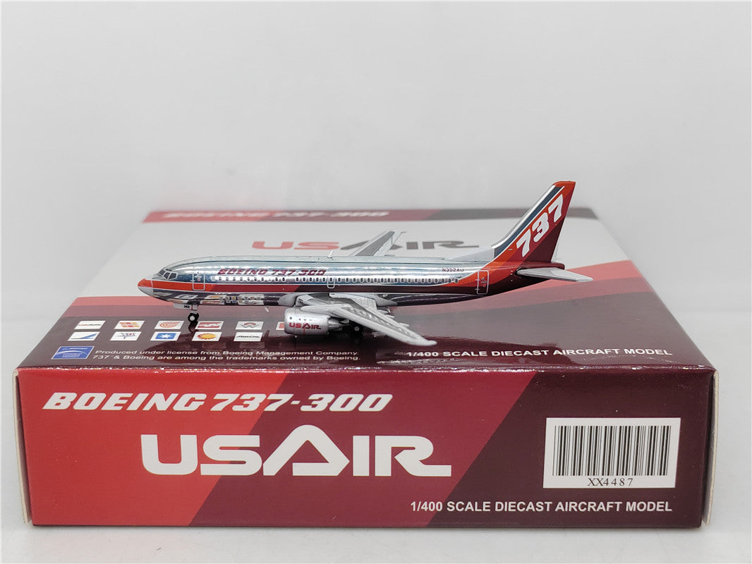 1:400 JC Wings XX4487 US Air Boeing House Color B737-300 N352AU Aircraft Model+Free Tractor