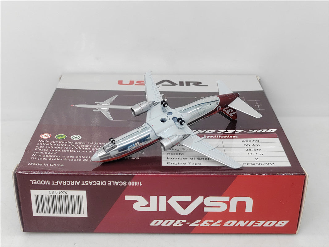 1:400 JC Wings XX4487 US Air Boeing House Color B737-300 N352AU Aircraft Model+Free Tractor