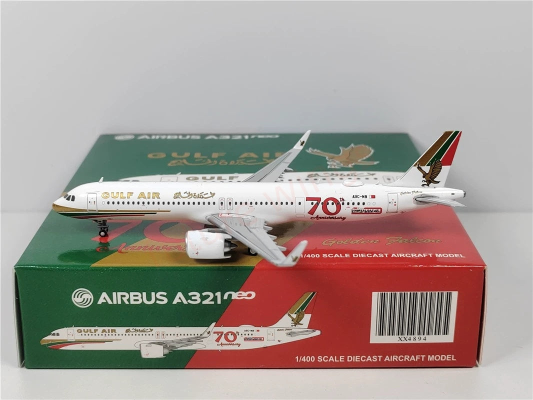 1:400 JC Wings XX4894 Gulf Air A321neo A9C-NB Aircraft Model+Free Tractor