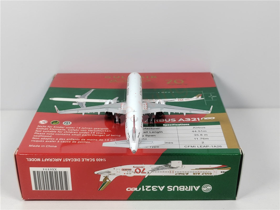 1:400 JC Wings XX4894 Gulf Air A321neo A9C-NB Aircraft Model+Free Tractor