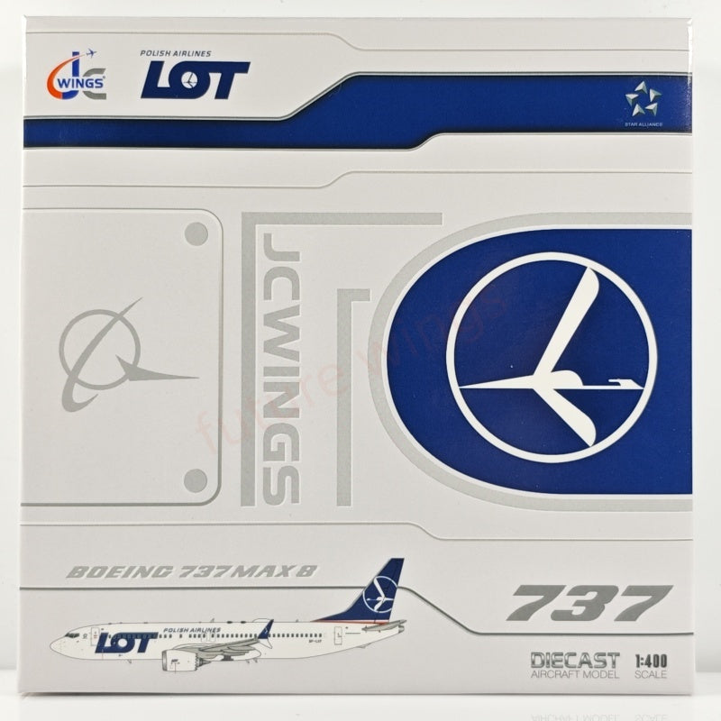 1:400 JC Wings LH4201 LOT B737 MAX8 SP-LVB Aircraft Model+Free Tractor