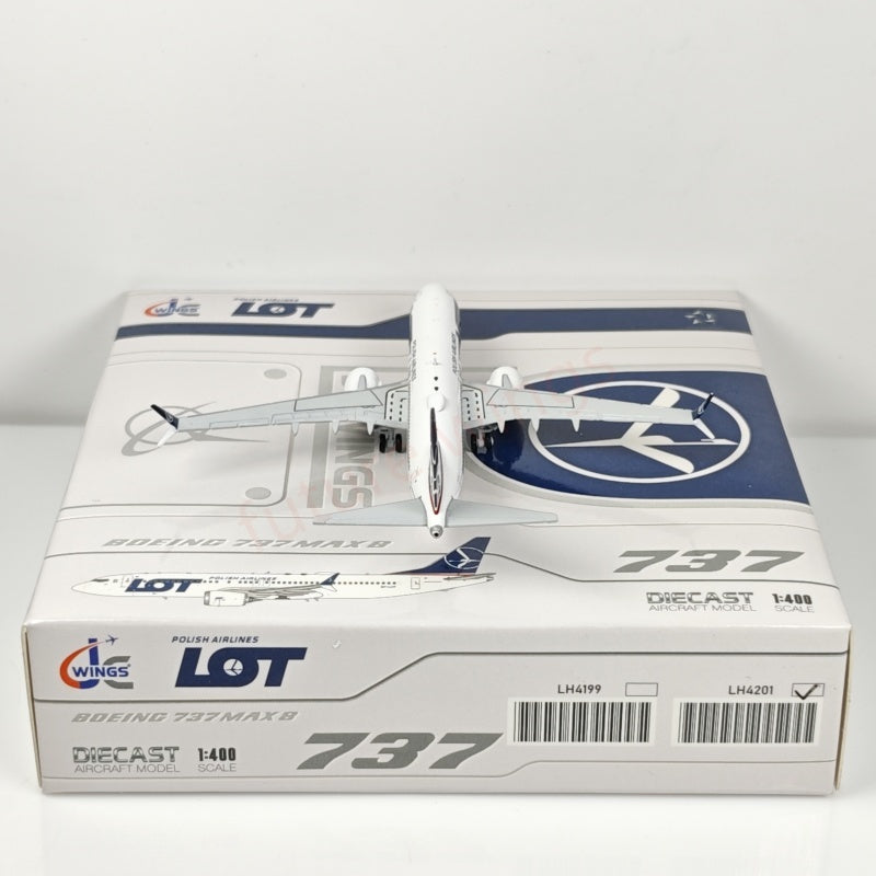 1:400 JC Wings LH4201 LOT B737 MAX8 SP-LVB Aircraft Model+Free Tractor