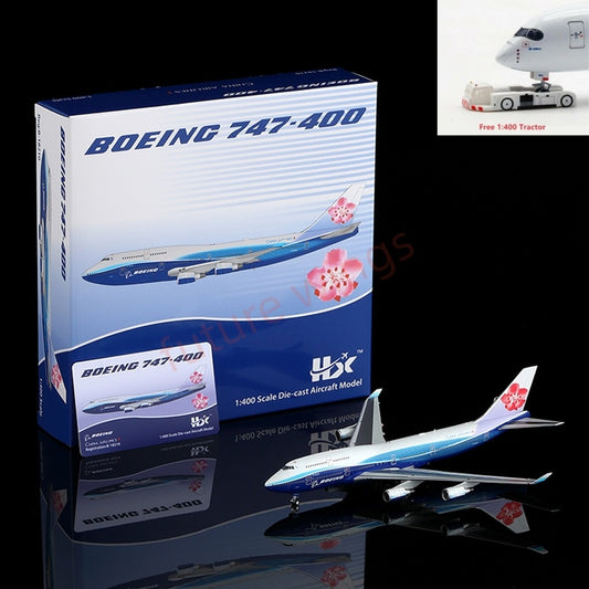 1:400 HX Models China Airlines B747-400 B-18210 Aircraft Model Free Tractor +Stand
