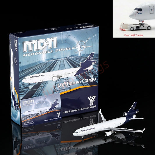 1:400 YY Wings Lufthansa Cargo MD-11 D-ALCD Aircraft Model+Free Tractor