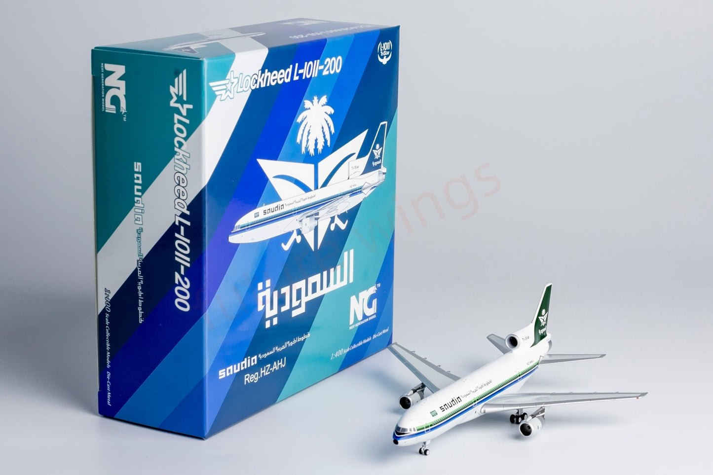 1:400 NG Models NG32012 Saudia Lockheed L-1011-200 HZ-AHJ Aircraft Model+Free Tractor