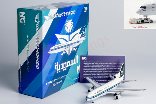 1:400 NG Models NG32012 Saudia Lockheed L-1011-200 HZ-AHJ Aircraft Model+Free Tractor