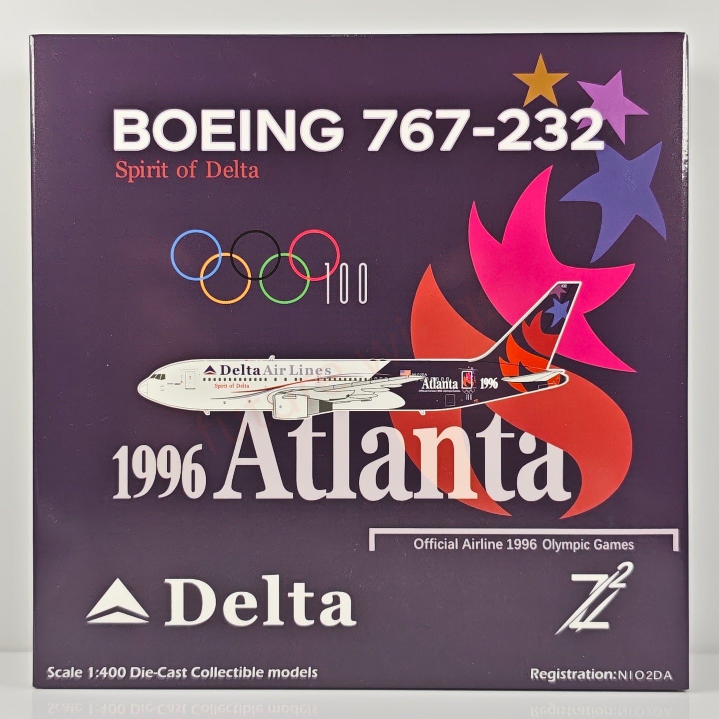 1:400 Z² Model Delta Airlines B767-200 N102DA Aircraft Model+Free Tractor