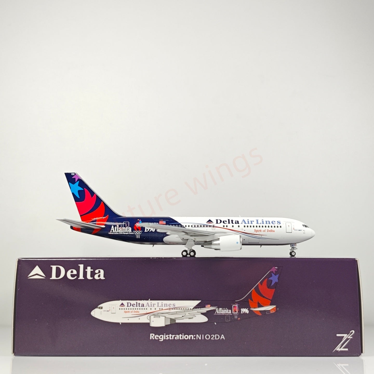 1:400 Z² Model Delta Airlines B767-200 N102DA Aircraft Model+Free Tractor