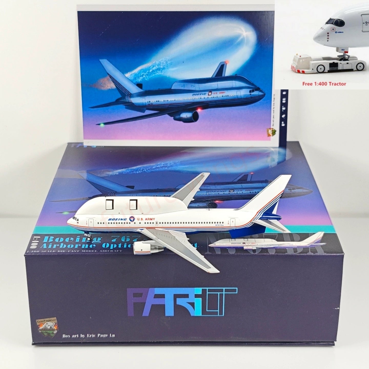 1:400 Patriot US.Army B767-200 N767BA Aircraft Model+Free Tractor