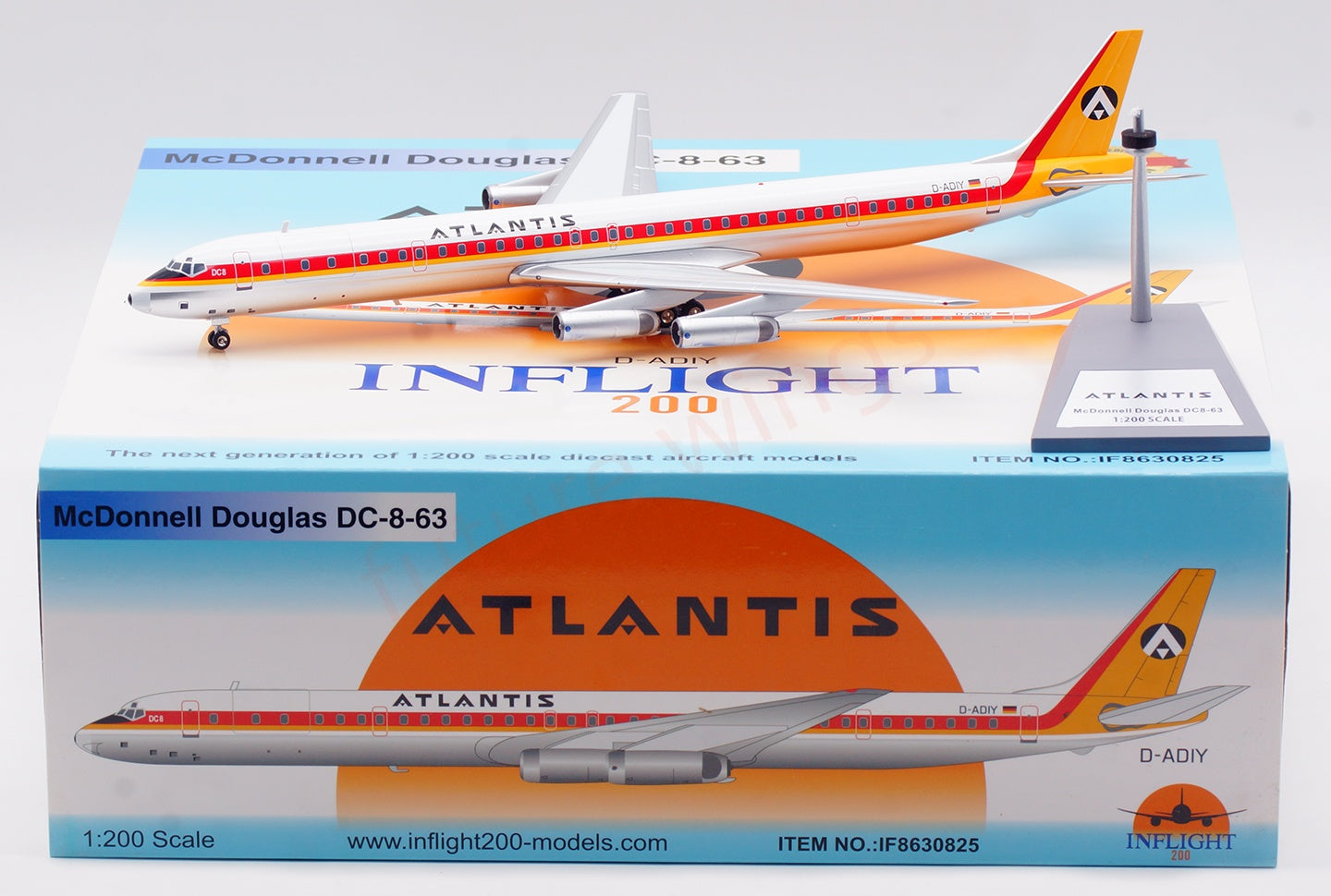 1:200 InFlight200 Atlantis DC-8-63CF D-ADIY Diecast Aircraft Model