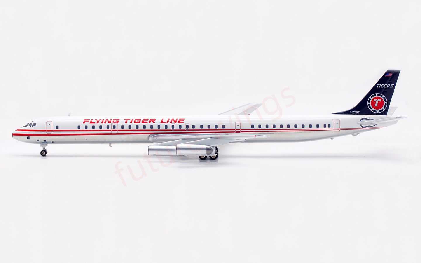 1:200 InFlight200 FlyTiger  DC-8-63 N624FT Diecast Aircraft Model
