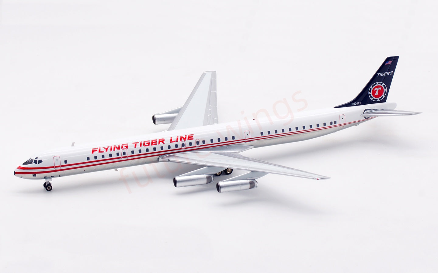 1:200 InFlight200 FlyTiger  DC-8-63 N624FT Diecast Aircraft Model