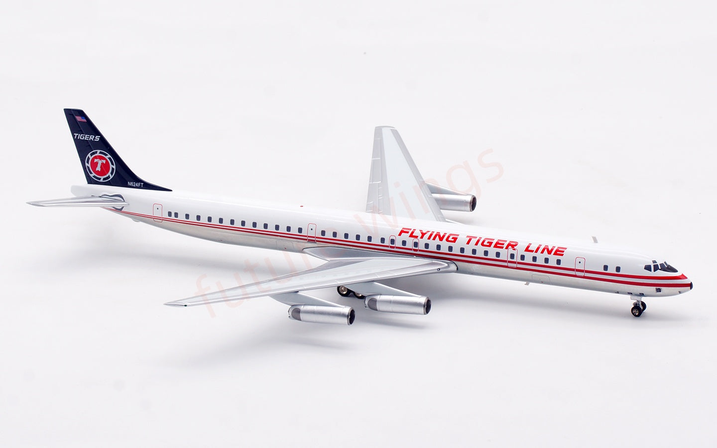 1:200 InFlight200 FlyTiger  DC-8-63 N624FT Diecast Aircraft Model