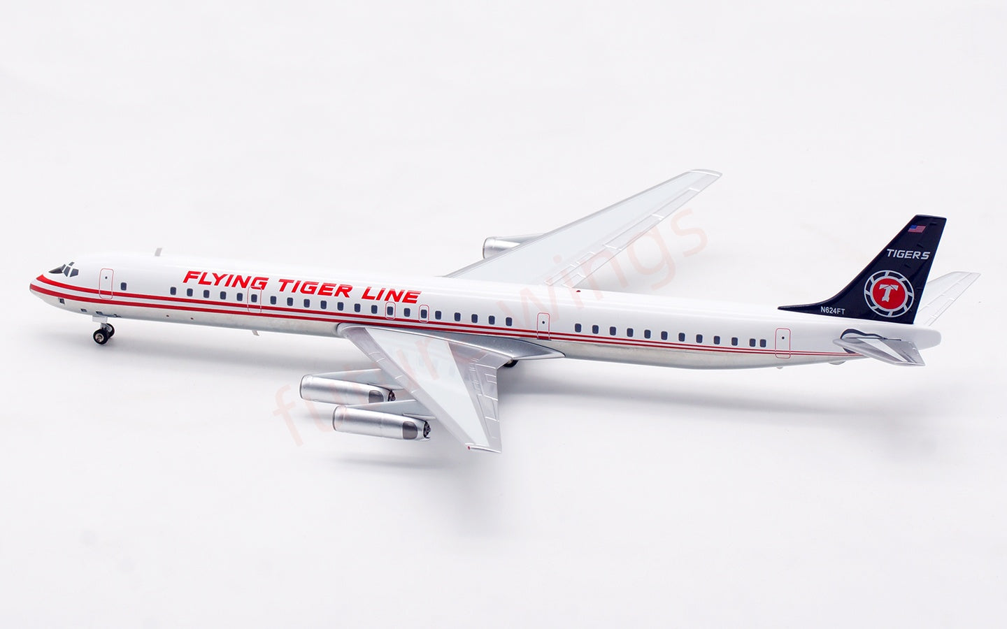 1:200 InFlight200 FlyTiger  DC-8-63 N624FT Diecast Aircraft Model