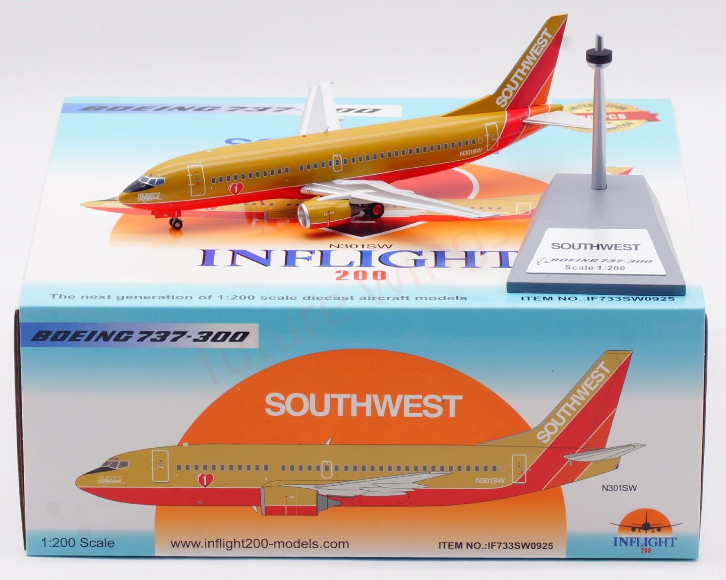 1:200 InFlight200 SouthWest B737-300 N301SW Diecast Aircraft Model