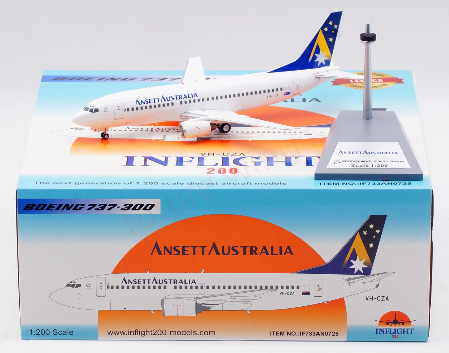 1:200 InFlight200 Ansett Australia B737-300 VH-CZA Diecast Aircraft Model