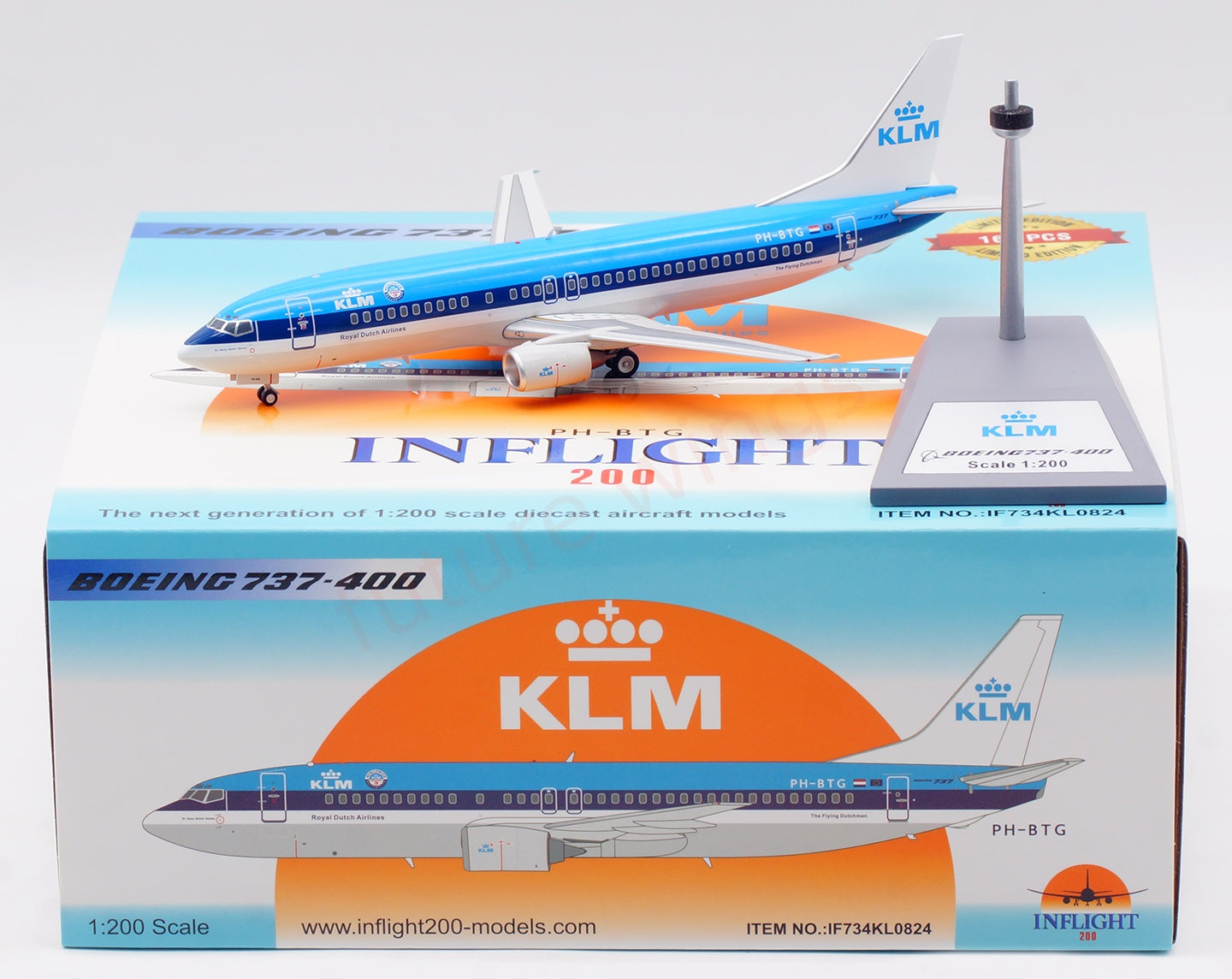 1:200 InFlight200 KLM B737-400 PH-BTG Diecast Aircraft Model