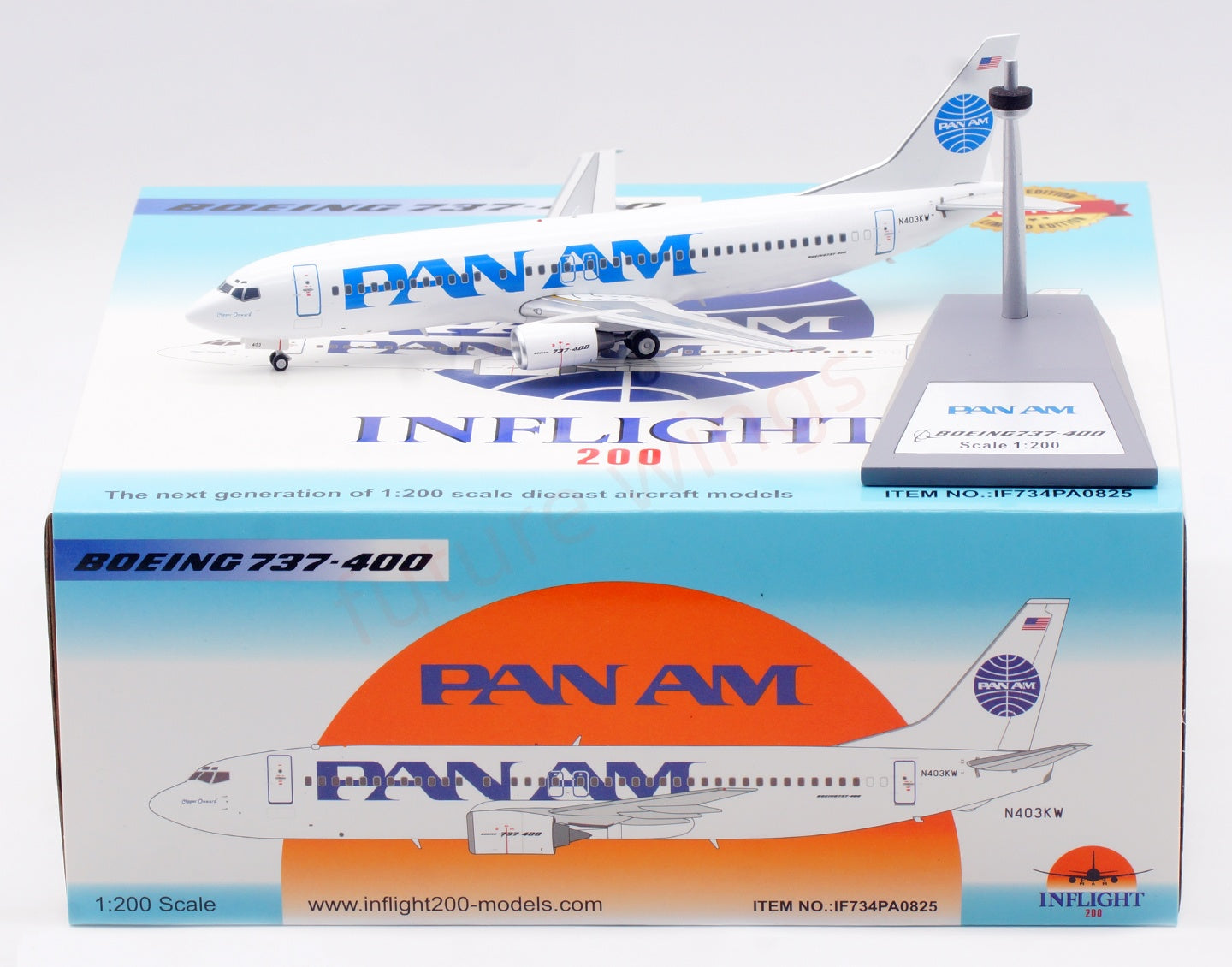 1:200 InFlight200 Pan AM B737-400 N403KW Diecast Aircraft Model